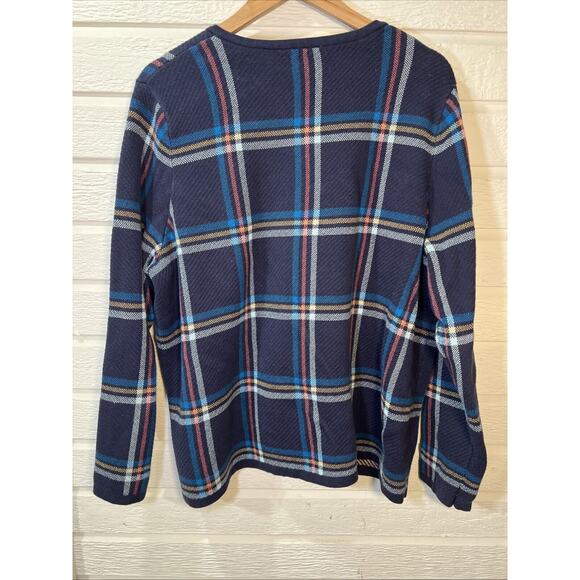 Talbots Women’s 3X blue pink white plaid button up cardigan sweater 100% Cotton - Picture 6 of 7